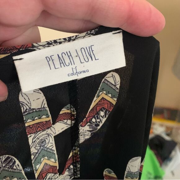 Peach Love California Sheer Cactus Long Duster Kimono Wrap Size Large - Picture 3 of 9